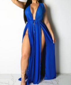 Women Chiffon Kimono Beach Bikini Cover Up Wrap Boho Dress Beachwear Long Split Vestidos