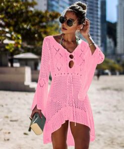 Women Swimwear Loose Bell Sleeve Hollow Out Beachwear Bathing Suit Cover Up fashion Leisure Swimsuit Beach dress Sexy beauty#1