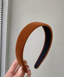 1PC Fashion Women Summer Velvet Headband Vintage Wide Side Press Elastic Hair Bands Soft Solid Girls Headwear Hair Accessories