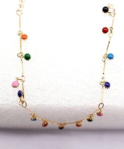 New Trend Zircon Beads Anklet for Women Summer Beach Colorful Stone Anklet Charms Jewelry Accessories Female Gifts