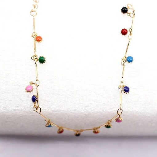 New Trend Zircon Beads Anklet for Women Summer Beach Colorful Stone Anklet Charms Jewelry Accessories Female Gifts