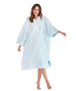 Women Men Microfiber Wetsuit Changing Robe Poncho with Hood Quick Dry Swim Beach Pool Surf Towel Compact Lightweight Bathrobe