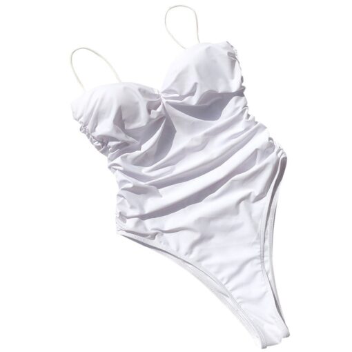 High Waisted Bathing Suit Women One Piece Swimming Suit Sexy Bandage Push-up Pad Swimwear Womens 2020 Summer Monokini Swimsuit #