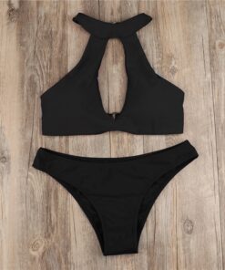 Women Swimsuit Bikini Set Halter Hollow Out 2 Piece Swimming Bathing Suits Female Swimwear 2020 Summer Beachwear Bikinis Set