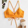 Sexy Women Bikini Tops Bandage Solid Push-up Padded Bra Swimsuit Swimwear Beachwear top bikinis 2020 mujer T@