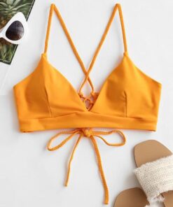 Sexy Women Bikini Tops Bandage Solid Push-up Padded Bra Swimsuit Swimwear Beachwear top bikinis 2020 mujer T@