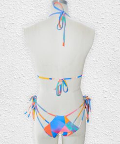 2020 New Print Bikini Bandage Bikini Set Push Up Swimsuit Women Hollow Out Swimwear Brazilian Bathing Suits Summer Beach Wear XL