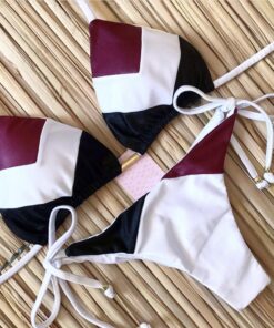 String bikinis 2019 Mujer Brazilian thong bikini set Halter swimwear women Patchwork swimsuit female bathing suit Bandage new