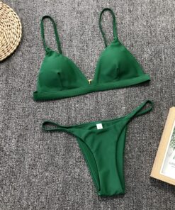 9 Colors Solid Bikini Set 2019 Sexy Push Up Swimwear Women Brazilian Swimsuit Low Waist Biquini Halter Two Pieces Bathing Suit