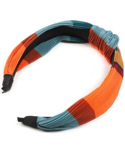 Rainbow Hit Color Hairbands Crumpled Wide Edges Hair Band Spring Summer Headwrap Knotted Headband customized Hair Accessories