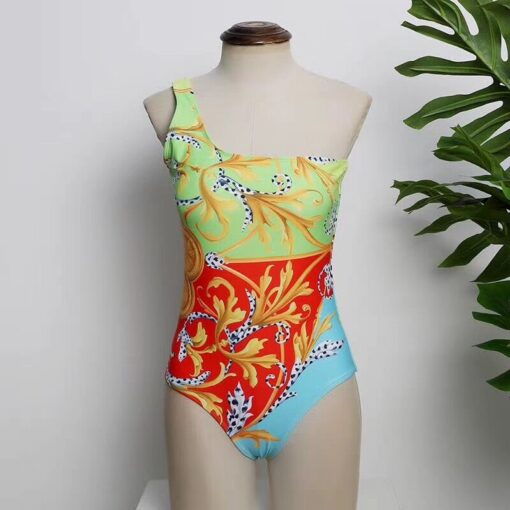 2020 Women New Arrivel One Piece Swimsuit Fashion One Shoulder Beachear Printed Swimwear Sexy Bathing Suits Swimsuits