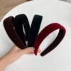 1PC Fashion Women Summer Velvet Headband Vintage Wide Side Press Elastic Hair Bands Soft Solid Girls Headwear Hair Accessories