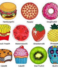 2020 new Polyeater Beach Towel Tapestry Hamburger Fruit Print Picnic Mat Beach Blanket for Home Wall Art Decoration