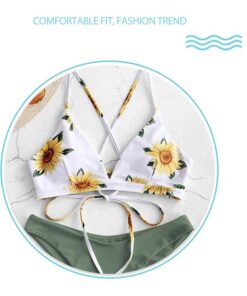 Sunflower Printed Swimwear Women Brazilian Bikini Swimsuit Female Thong Bikini Set Bathing Suit Push Up Flower Biquini Swimsuit