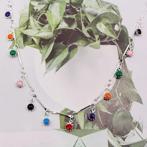New Trend Zircon Beads Anklet for Women Summer Beach Colorful Stone Anklet Charms Jewelry Accessories Female Gifts