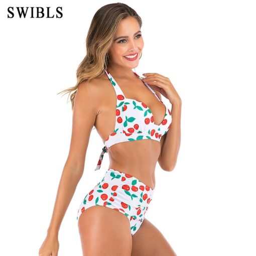 2020 Woman Plus Size Swimwear High Waist S-3XL Bikini Big Women Bathing Suits Floral Vintage Female Sexy Bather Swimsuits