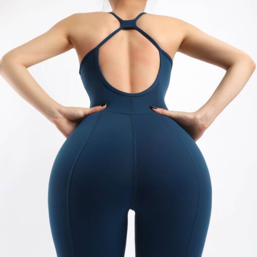 Stretchy One-piece Bodysuit Workout Activewear Slim Barre Class Pilates Jumpsuit Black Sport Suit Women Gym Yoga Leggings Set
