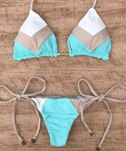 String bikinis 2019 Mujer Brazilian thong bikini set Halter swimwear women Patchwork swimsuit female bathing suit Bandage new