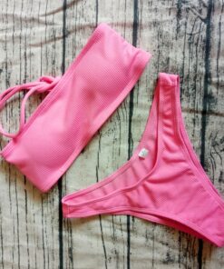 2019 Solid Bikini Brazillian Swimsuit Women Bikini Set Sexy Off Shoulder Swimwear Female Swimming Biquini Maillot De Bain Femme