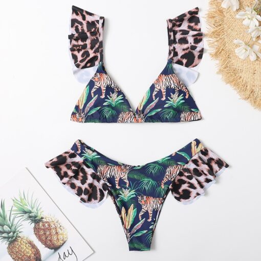 Cute Bikinis 2021 Sexy Bikini Set Micro Bikini Ruffle Swimsuits Female Swimwear Thong Bathing Suit Brazilian Biquini Bather