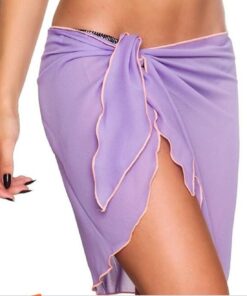Women Beach Bikini Cover Up Solid Color Chiffon Wrap Skirt Sarong Scarf Beachwear Bathing Suit Beachwear Swimsuits