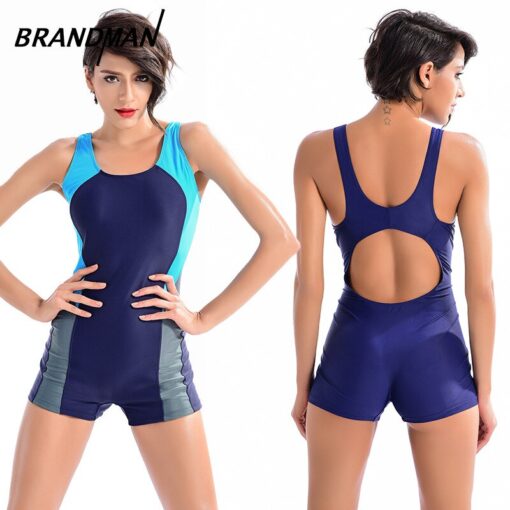 New European and American one-piece slim fit flat corner women's swimsuit