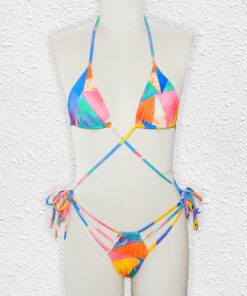2020 New Print Bikini Bandage Bikini Set Push Up Swimsuit Women Hollow Out Swimwear Brazilian Bathing Suits Summer Beach Wear XL