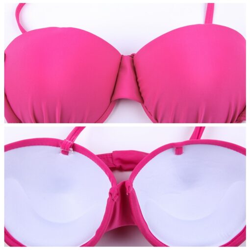 Hot Sales Underwire Cup Bkini 2020 Plump Looking Push Up Bra Beach Bikini Set Sexy Open Female High Quality Women Swimsuit XXL