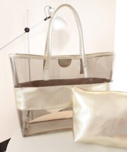 2020 Summer New Female Bag Handbag Fashion Transparent Beach Bun Mother Bag Jelly Shoulder Bag Buy Free Mask 1PS