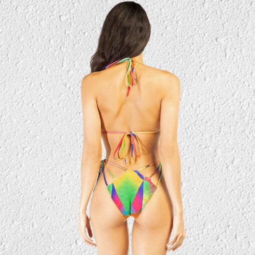 2020 New Print Bikini Bandage Bikini Set Push Up Swimsuit Women Hollow Out Swimwear Brazilian Bathing Suits Summer Beach Wear XL