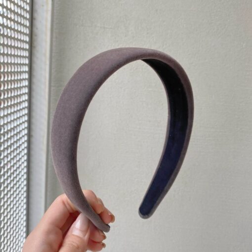 1PC Fashion Women Summer Velvet Headband Vintage Wide Side Press Elastic Hair Bands Soft Solid Girls Headwear Hair Accessories