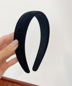 1PC Fashion Women Summer Velvet Headband Vintage Wide Side Press Elastic Hair Bands Soft Solid Girls Headwear Hair Accessories