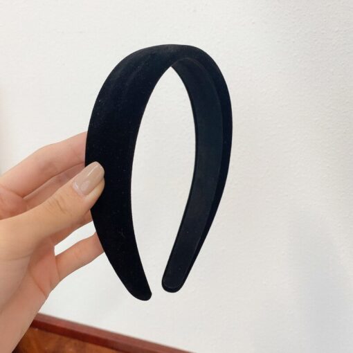 1PC Fashion Women Summer Velvet Headband Vintage Wide Side Press Elastic Hair Bands Soft Solid Girls Headwear Hair Accessories