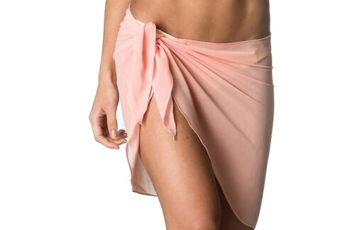 Women Beach Bikini Cover Up Solid Color Chiffon Wrap Skirt Sarong Scarf Beachwear Bathing Suit Beachwear Swimsuits
