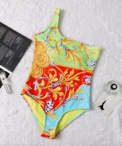 2020 Women New Arrivel One Piece Swimsuit Fashion One Shoulder Beachear Printed Swimwear Sexy Bathing Suits Swimsuits