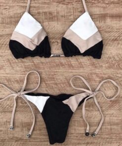 String bikinis 2019 Mujer Brazilian thong bikini set Halter swimwear women Patchwork swimsuit female bathing suit Bandage new
