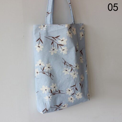 41*32cm New Arrival Women Girl Foldable Reusable Print Shopping Bag Eco Tote Handbag Beach Bag Cotton Linen Shoulder Bag