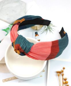 Rainbow Hit Color Hairbands Crumpled Wide Edges Hair Band Spring Summer Headwrap Knotted Headband customized Hair Accessories