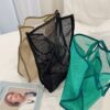 Women Mesh Handbag Fashion Ladies Foldable Shopping Shoulder Bags Reusable Daily Use Beach Bag Designer Light Large Casual Tote