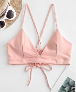 Sexy Women Bikini Tops Bandage Solid Push-up Padded Bra Swimsuit Swimwear Beachwear top bikinis 2020 mujer T@