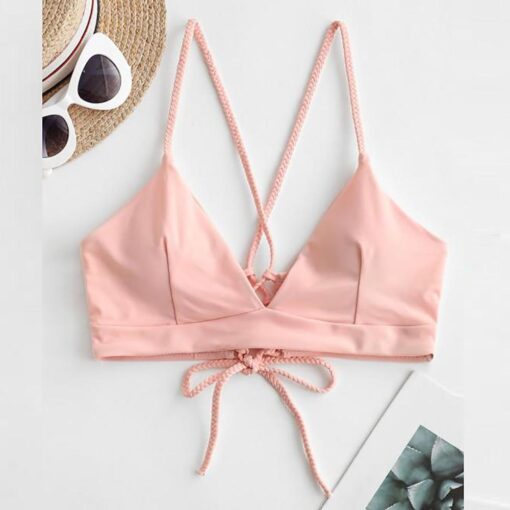 Sexy Women Bikini Tops Bandage Solid Push-up Padded Bra Swimsuit Swimwear Beachwear top bikinis 2020 mujer T@