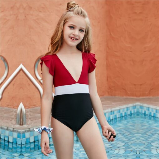 2021 Swimsuit Girl Swimwear Bikinis Child Sets Push Up Solid Hollow Out Beachwear Suit Brazilian Cover Up