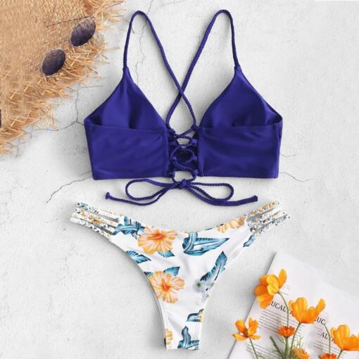 Women Swimwear Cut Flower Two Piece Sexy Bikini Set Pushups Swimsuit Set Bikini Bottoms High Waisted Swimming Suit купальник*P