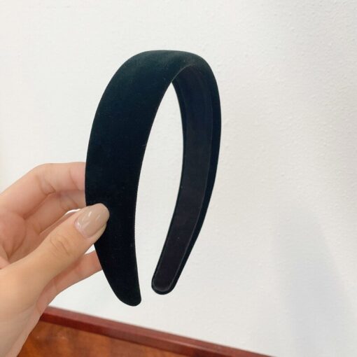 1PC Fashion Women Summer Velvet Headband Vintage Wide Side Press Elastic Hair Bands Soft Solid Girls Headwear Hair Accessories