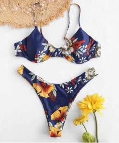 Sale Bikini Summer Floral Bikini Set Low Waist Swimwear Women Brazilian Bathing Suit Sexy Swimsuit Female Brazilian Biquini Q30