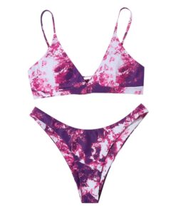 Tie Dye Bikini 2020 High Waist Bikini Push Up Elastic Band Swimsuit Sexy Biquini With Adjustable Strap Swimwear Women 619#3