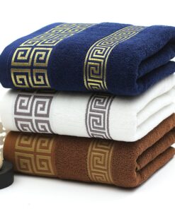 High Quality Luxury Soft Embroidered Towels Bathroom Strongly Water Absorbent Adult Beach Towel 100% Cotton 35x75cm