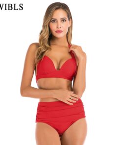 2020 Woman Plus Size Swimwear High Waist S-3XL Bikini Big Women Bathing Suits Floral Vintage Female Sexy Bather Swimsuits
