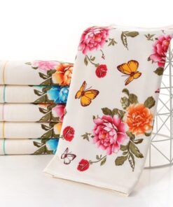 2020 New Luxury 100% Cotton Towel with Bath Towels New Women Peony Beach Towel Bathroom Set for Family Guest Bathrooms Gym
