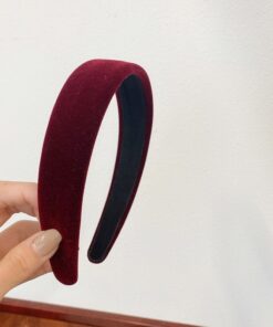 1PC Fashion Women Summer Velvet Headband Vintage Wide Side Press Elastic Hair Bands Soft Solid Girls Headwear Hair Accessories